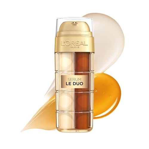 L'Oréal Paris Age Perfect Serum Le Duo – Anti-Aging Pflege, mit Kollagen Peptid, Vitamin B3 und CG, glättend und gegen 10 Zeichen der Hautalterung, revitalisierendes 2 in 1 Gesichtsserum, 1 x 30 ml