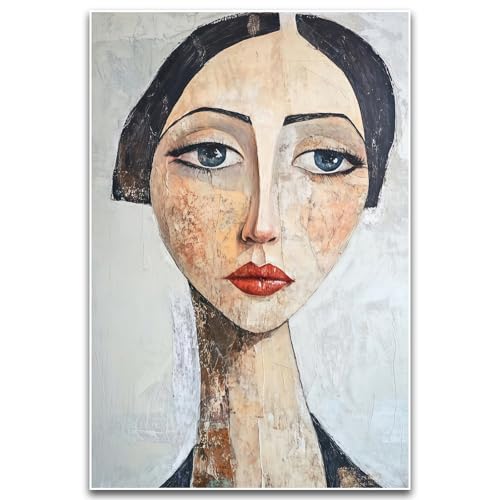 ZHBJSM Modern Art Portrait Wall Art Vintage Textured Elegant Abstract
