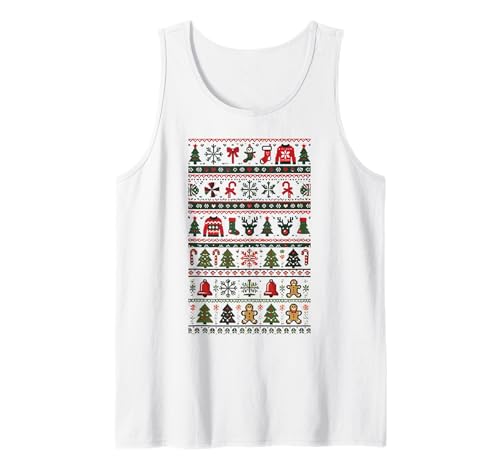 Diseño navideño feo festivo para fiestas de Navidad Camiseta sin Mangas