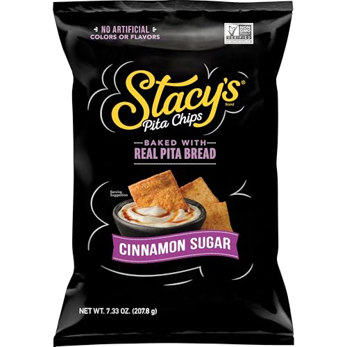 Stacy’s Pita Chips, Cinnamon Sugar, No Artificial Colors or Flavors, 7.33 oz Bag