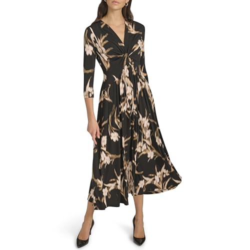 Calvin Klein Womens Work Printed Maxi Dress