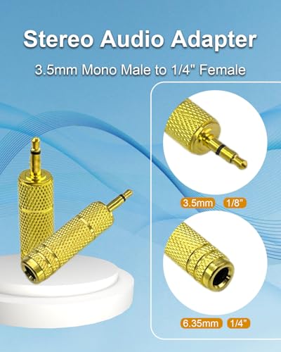 Adaptador SEYUGOPTI 3.5mm a 1/4'' Oro Pack 4 miniatura 2