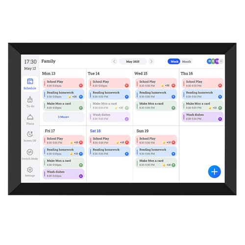 YUEHISY Smart Family Touchscreen Dashboard - Calendario Digital de 10.1 Pulgadas con Tareas Compartidas, Planes de Comidas y Fotos en la Nube