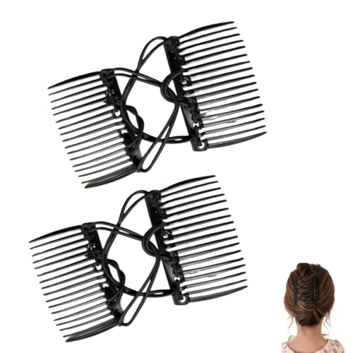 2 Piezas Clips Peine Elásticos para Cabello Rizado Negro miniatura 1