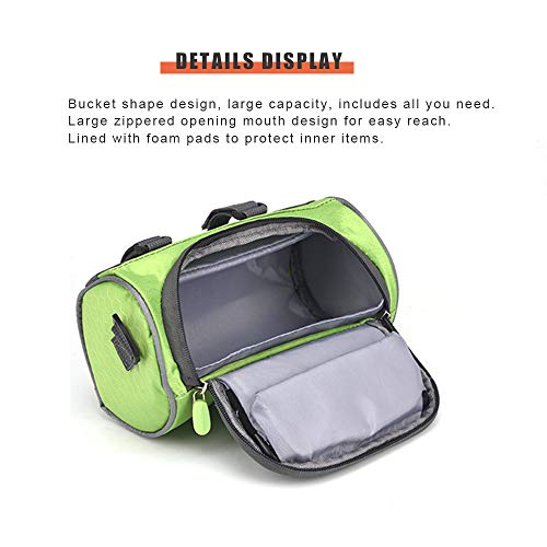 Ajcoflt Bolsa para guidão de bicicleta Bolsa para balde de bicicleta com tela de toque Bolsa de arma