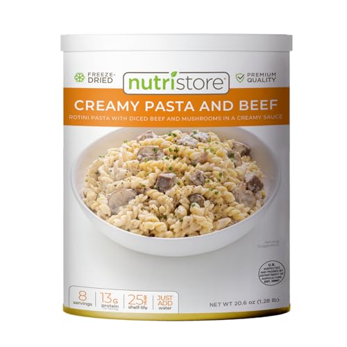 Nutristore Gefriergetrocknete Cremige Pasta und Rindfleisch