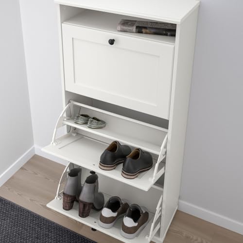 Meuble de rangement à chaussures compact pour entrée et couloir blanc
