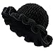 Handmade Knitted Fisherman's Hat with Cartoon-Style Fashionable and Warm Knitted Hood Black