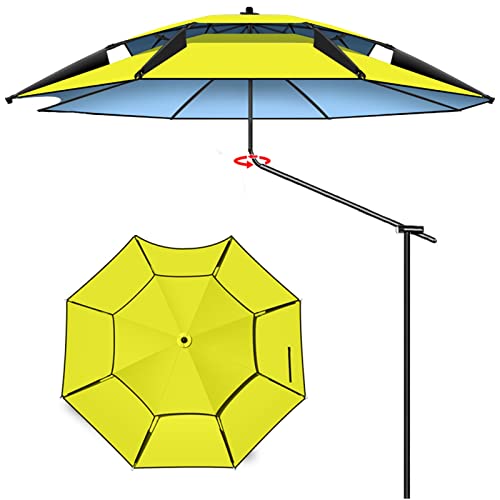 Portable Beach Umbrella with 360° Adjustable Sun Shade Windbreak Anchor & Carry Bag - Upgrade Garden Parasol for Fishing Outdoor Activities and Relaxation
