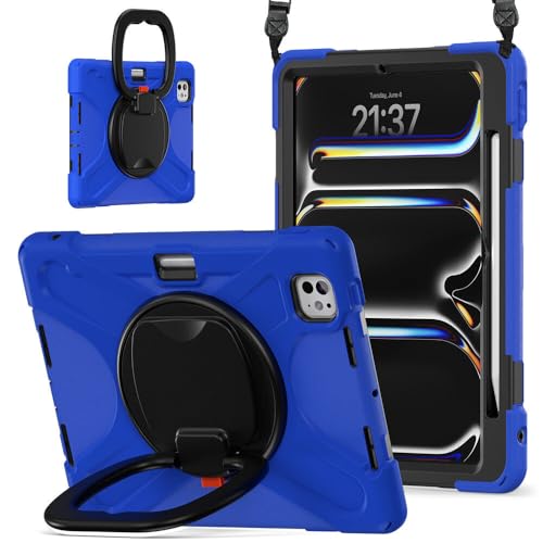 Protégez votre iPad Pro 11 M4 des chutes avec cette coque antichoc JZ bleue