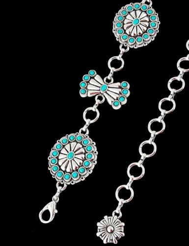 Image of TOPACC Western Metal Concho Belt for Women Cowgirl Chain Belts for Dresses Jeans Country Concert Outfit