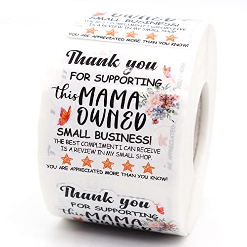 Thank You for SupportingThis Mama Owned Stickers,Thank You Cute Small Shop Business Stickers,Mama Theme Mail Envelopes Sticker