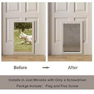 Massive Canine Door Alternative Flaps with Screws, Appropriate with PetSafe Freedom Doggie Doorways PAC11-11039, 10 1/8″ X 16 7/8″, Versatile, Sturdy, BPA-Free, Climate Resistant Supplies Cat Pet Door