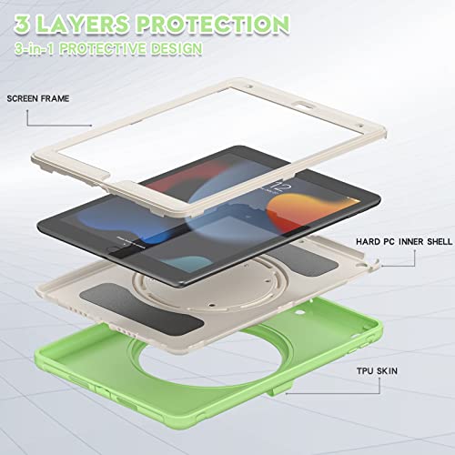 Visaccy Case for iPad 9/8/7 Generation 10.2 Inch, Slim Silicone TPU Bumper Shockproof Armor Case with Rotatable Stands - Image 4