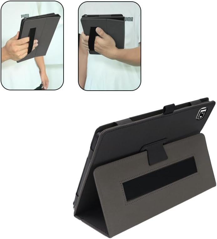Compatible with TPZ t10b-5 10-INCH Tablet case, Full Coverage Ultra Slim PU Leather Cover Case Folding Stand Cover Protective Tablet Cover with Hand Strap Magnet (Black)