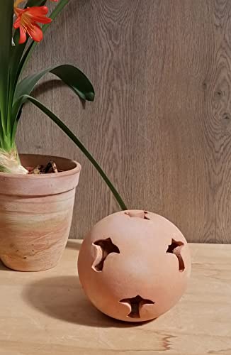 2.Wahl !! Kugel Lilie Durchmesser ca. 16 cm aus Terracotta Terrakotta Kugel Garten Deko Windlicht