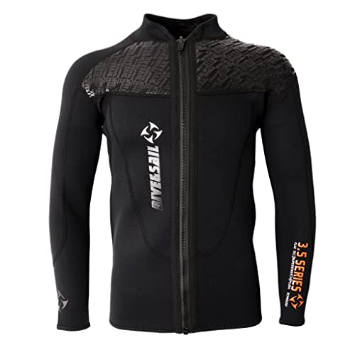 Sharplace Chaqueta de Neopreno Traje de Buceo de Surf de Mangas Largas para Deportes Acuáticos - Negro-XL