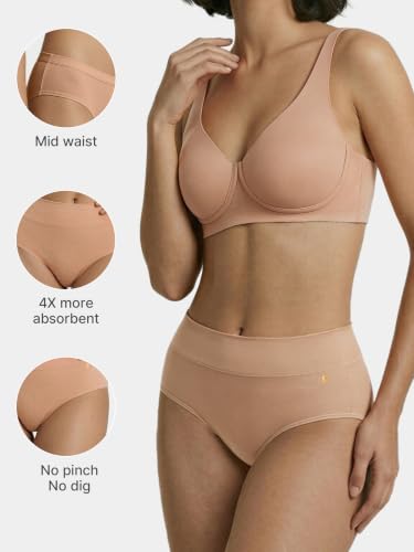 Image of Enamor Bamboo Cotton IP01, Mid Waist Women's Hipster Panty - 3X Softer, 4X More Absorbent, Antimicrobial, No-Pinch Waist, All-Day Comfort