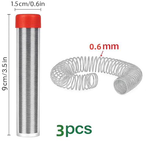 Image of 3Pcs Solder Wire 63 /37,High Purity Tin Rosin Core Solder for Electronic Electrical Soldering Components Repair,Low Residue(0.6mm27g)