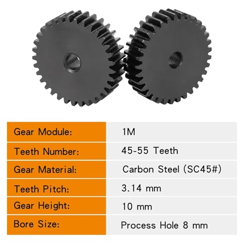 Engranaje de módulo 1 para proyectos de automatización con piñón SC45# y orificio de 6 mm 3