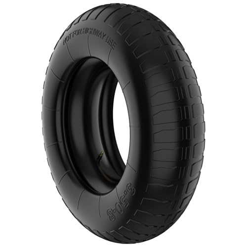 Zeno Wheelbarrow Wheel 3.50-8 | 14 Tyre & Tube | 35 PSI Max Inflation