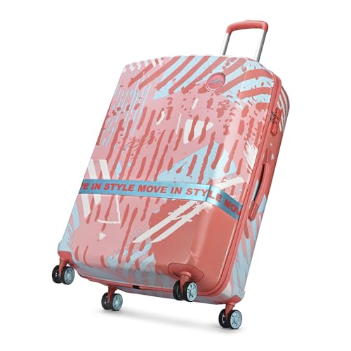 Image of Skybags Wanderlust Check-in Trolley Bag 81cm | Large | Hard Luggage | Printed 8-Wheel Suitcase | TSA Lock with Anti-Theft Zipper | Polycarbonate | 3 Years International Warranty - Unisex (Pink-White)