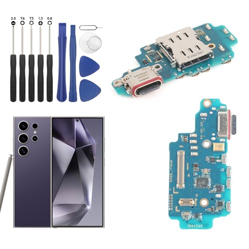 RongZy Dock Connector für Samsung Galaxy S24 Ultra 5G S928B Ladebuchse mit Flex Kabel kompatibel mit Samsung S24 Ultra 5G USB Typ C Ladeport Ersatz