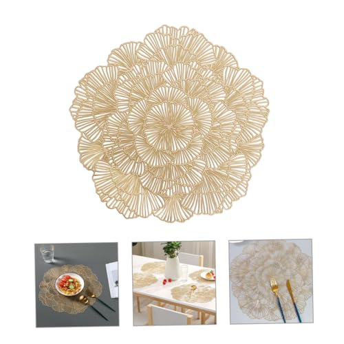 Set de table résistant la chaleur lavable PVC doré ginkgo lot de 12