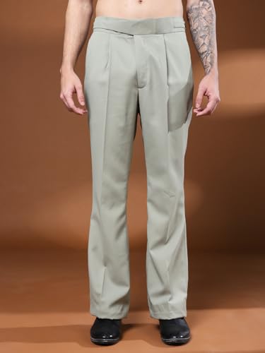 Image of Gurkha Pants for Men | Trouser for Men | Formal Pant | Classic Button | Bell Button High Waist Pleated Casual Trousers | Flared Leg Pants for Office Smart Casual Travel Party