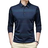 Polo -Shirt Männer Kleidungsgeschäft Männliches Polo -Hemd Frühling und Herbst Schlankes T -Shirt Dark Blue XXL