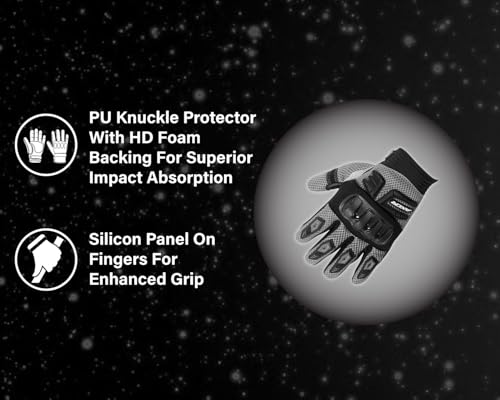 Image of Axor Airstream Riding Gloves Providing Enhanced Grip and Impact Protection with Touchscreen Functionality and an Adjustable Fit-Black Grey-M