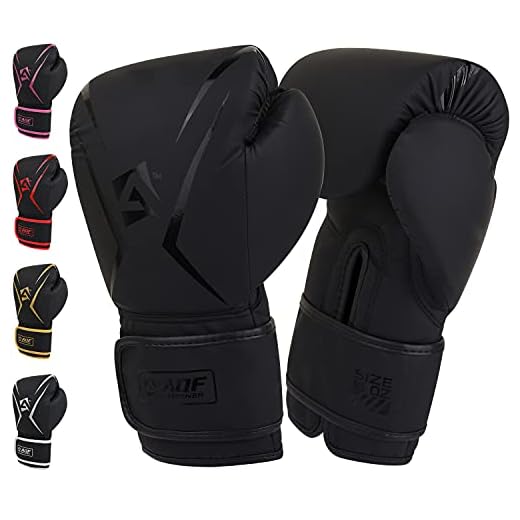 AQF Boxhandschuhe, Boxsack Leder Handschuhe Herren Frauen, MMA Handschuhe Sandsäcke, Boxhandschuhe Kinder Für Kickboxen, Muay Thai, Kampfsport Boxing Gloves 4 6 8 10 12 14 16 Oz (4 oz, Schwarz)