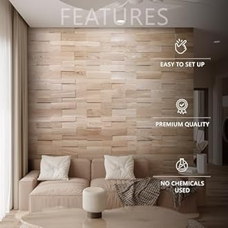 Oak Wall Cladding, 3D Wall Panels, Wooden Wall Design, Model OZO Mini (1m2)
