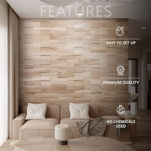 Oak Wall Cladding, 3D Wall Panels, Wooden Wall Design, Model OZO Mini (1m2)