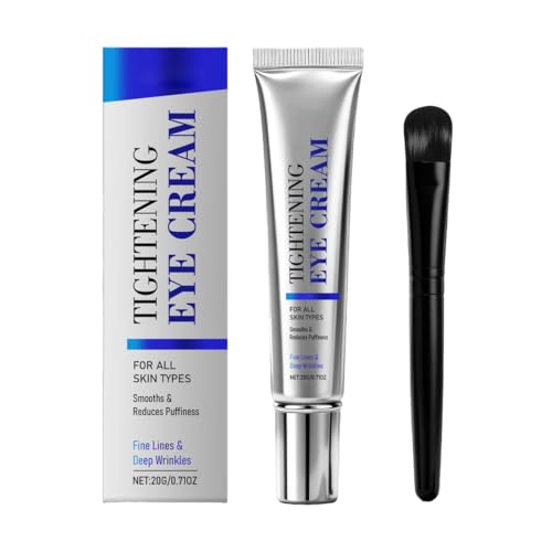 SUJEBKC Contorno de Ojos Tensor con Aplicador, Remescar Bolsas y Ojeras, Crema Ojos Antiarrugas, Tratamiento Reafirmante con Pincel Incluido, Efecto Mate