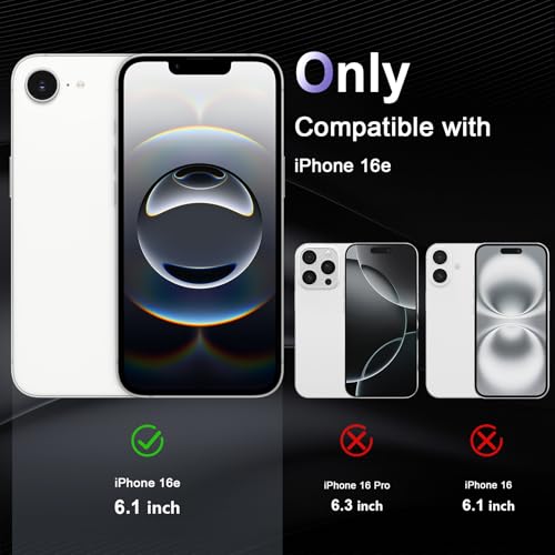 Image of Case for iPhone 16e, Military Grade Drop Protection Phone Case, Yellowing Resistant, Anti-Scratch Hard PC Back, Shockproof Hard Ultra-Thin Protective Cover, Clear