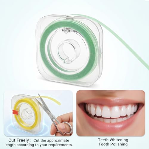 4 Bände Bunt Zahnschleifpapier, Zähne Polieren Dental Polierstreifen, Dental Schleifstreifen, 12μm,20μm,30μm,50μm Grit Size für Zwischenräume Dental die Tiefenreinigung der Mundhygiene (4mm x 6m)