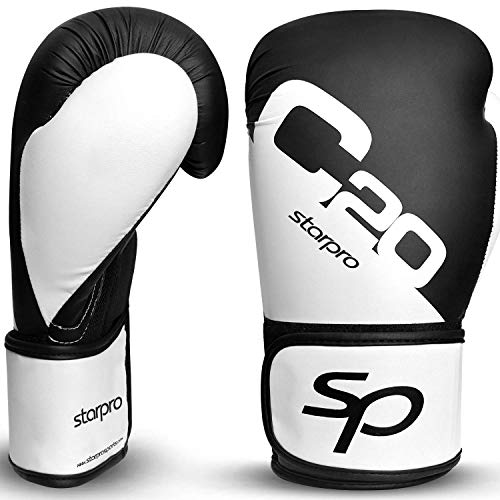 image for Starpro C20 Single Shell Boxing Gloves| PU Leather| Black & White | fo