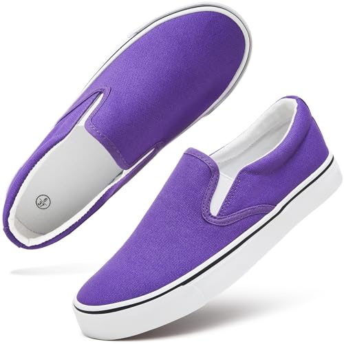Image of Women's Canvas Slip On Sneakers Non Slip Loafers | low top non slip on walking breathable casual comfortable fashion tennis