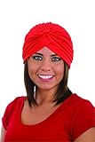Jacobson Hat Company Men's Spandex Turban, Red, Adult