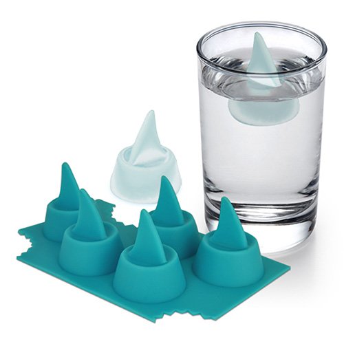 Molde de silicona para cubos de hielo con aletas de tiburón miniatura 1