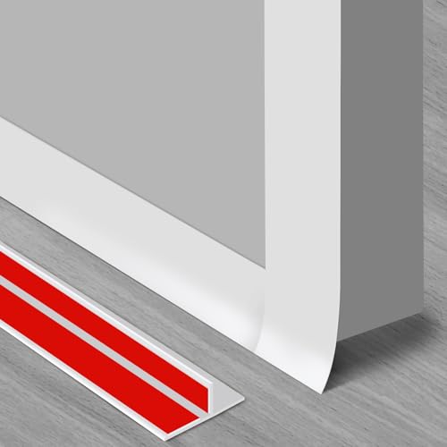Benory T-Shaped Silicone Door Weather Stripping, White, 1.38" W x 20 ft