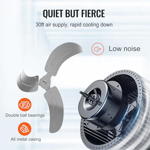 image for VEVOR Wall Mount Fan, 2 PCS 20 inch Oscillating, 3-speed High Velocity
