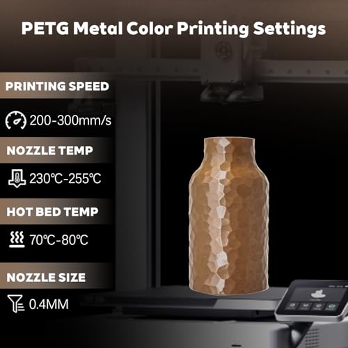 Image of Metal Brown PETG 1.75mm 1kg Shiny Smooth Metallic 3D Filament Spool FDM AMS