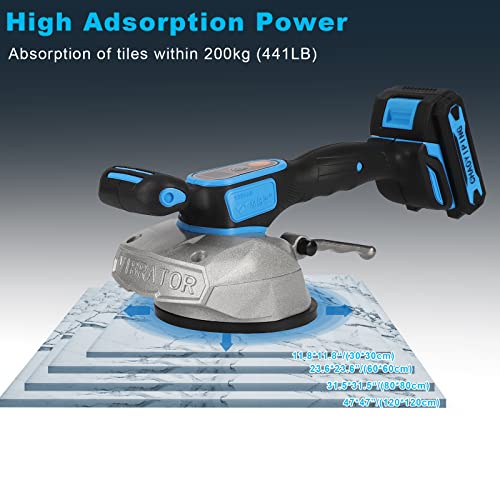 Tile Vibration Machine Installation Tool - Ysjwaer Tiling Suction Cup For Leveling Handheld Vibrator 6 Speeds 21V 12000Mah 18000R/Min #TOP4