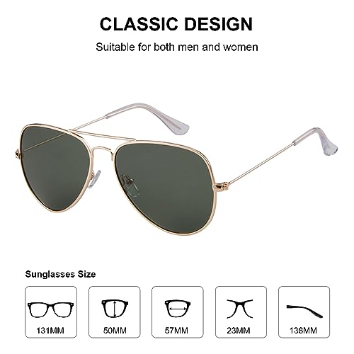 Image of Classic Aviator Sunglasses Retro Aviator Sunglasses for Women Men UV Blocking