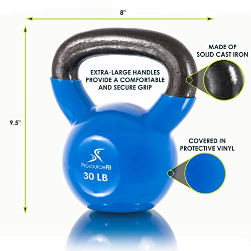 Image of ProsourceFit Vinyl Coated Cast Iron Kettlebells for Full Body Fitness Workouts
