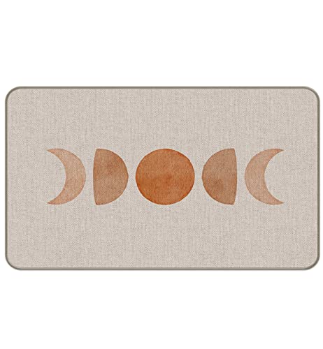 MIXDING Tapete bohemio abstracto para puerta de entrada, estilo bohemio, con fase lunar, de 17 x 30 pulgadas, decoración de interiores y exteriores, estilo bohemio