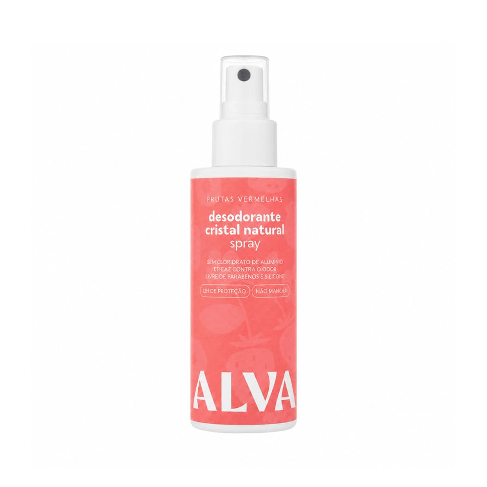 Alva Desodorante Spray Cristal Natural Frutas Vermelhas Vegano 120ml