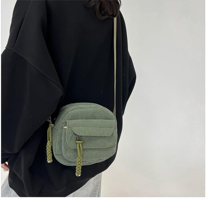 Cute Crossbody Bag Purse for Women, Corduroy Kawaii Shoulder Bag Aesthetic Small Wallet Bag - Image 5